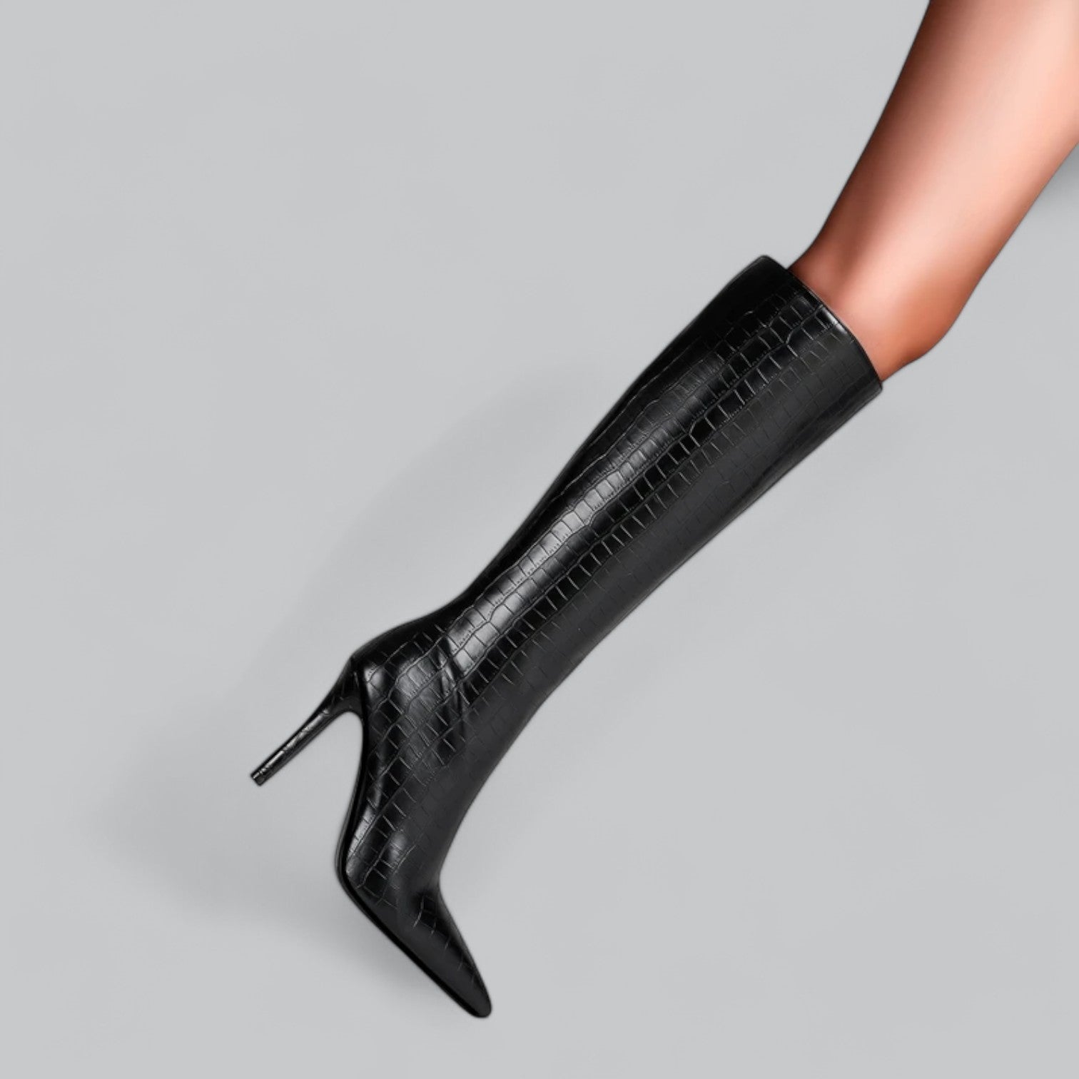 Vera | Pointed Toe Leather Heeled Boots-High Heel Boots-Urban Devyne-Urban Devyne