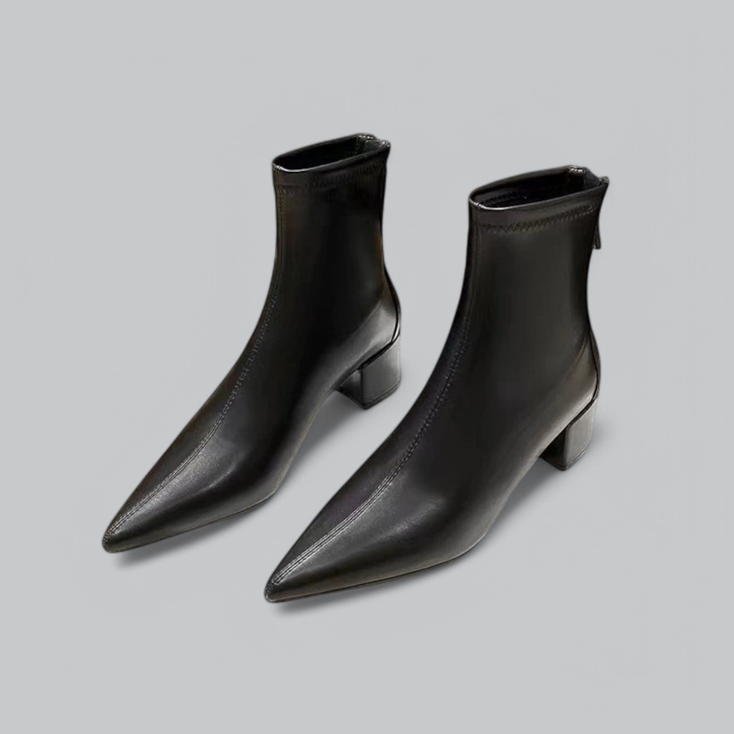 Uprise | Elegant Zip-Up Ankle Boots-Boots-Urban Devyne-Black-35-Urban Devyne
