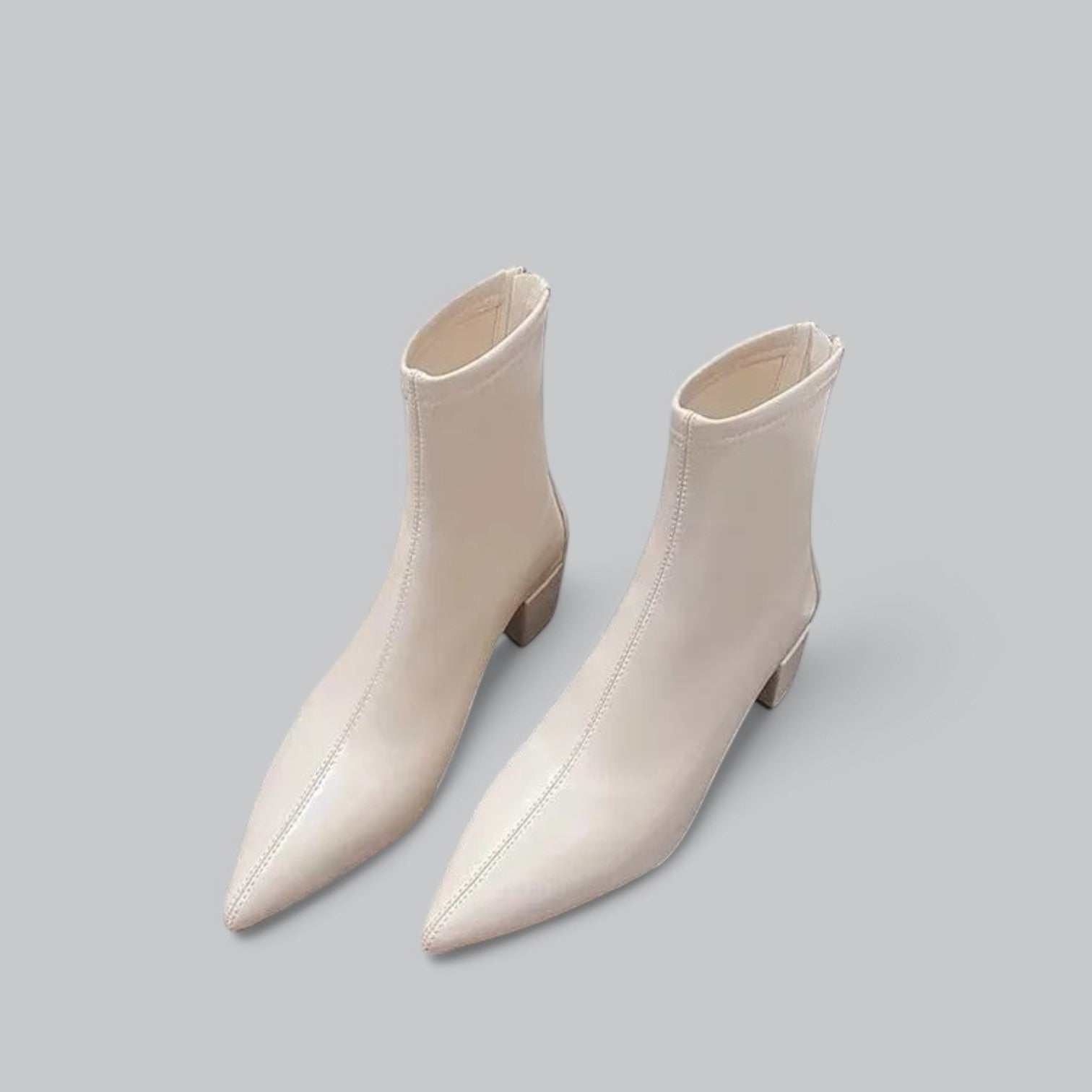 Uprise | Elegant Zip-Up Ankle Boots-Boots-Urban Devyne-White-35-Urban Devyne
