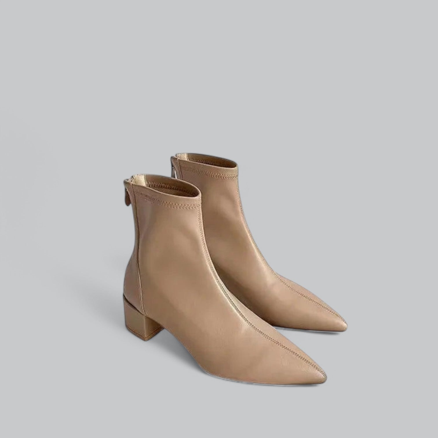 Uprise | Elegant Zip-Up Ankle Boots-Boots-Urban Devyne-Khaki-35-Urban Devyne