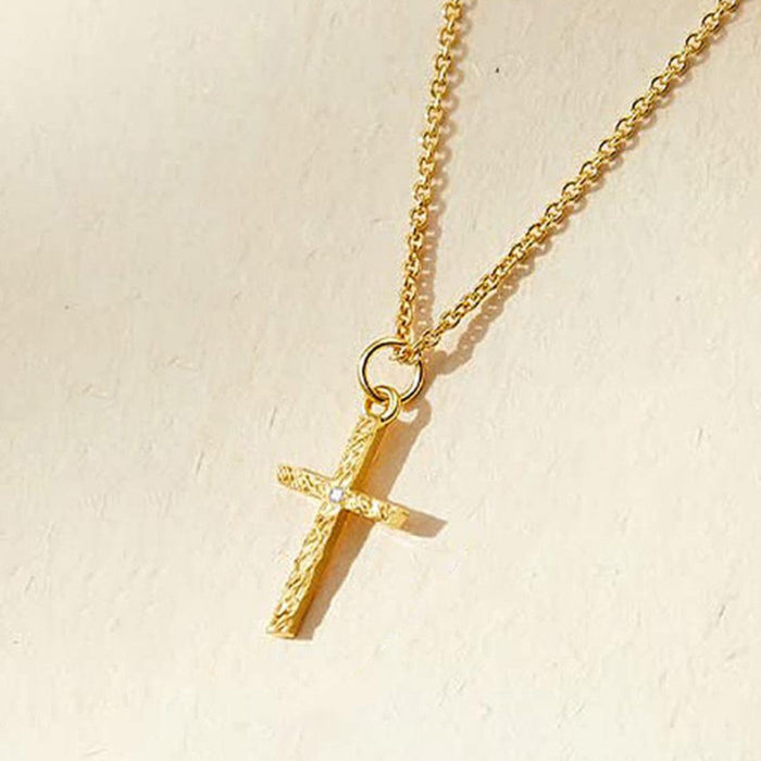 Beatrice 14k Initial & Cross Necklace Set