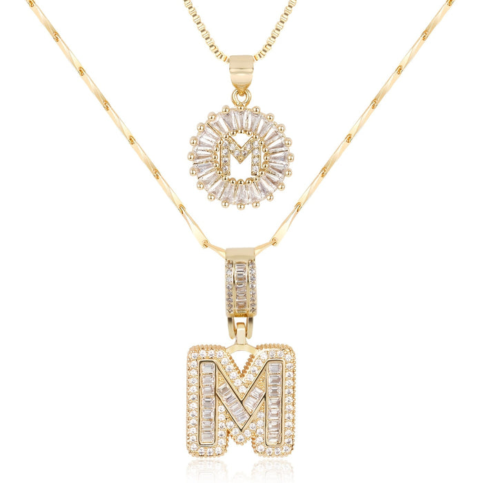 Olivia 14k Diamond Letter Initial Necklaces
