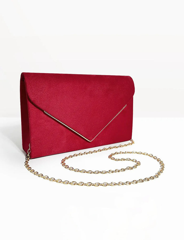 Winnie Suede Velvet Envelope Clutch