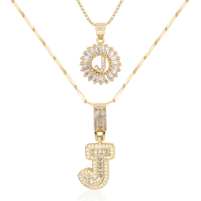 Olivia 14k Diamond Letter Initial Necklaces