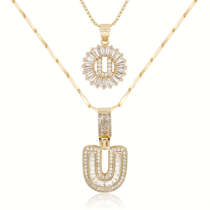 Olivia 14k Diamond Letter Initial Necklaces