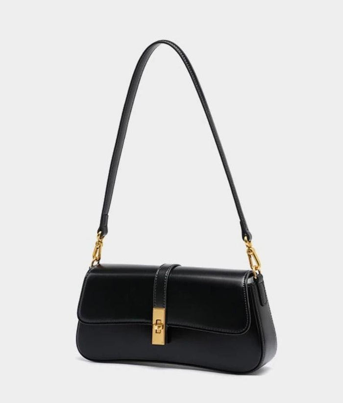 Zenith | Leather Baguette Bag with Detachable Strap-Crossbody Bag-Urban Devyne-Urban Devyne