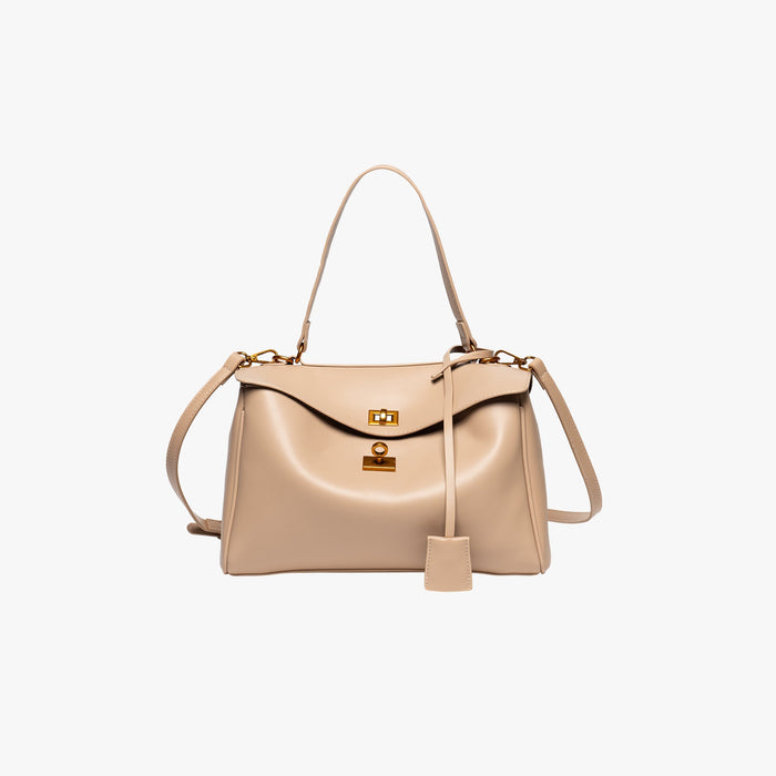 Nerra | Leather Tote Bag-Tote Bags-Urban Devyne-Khaki-Urban Devyne