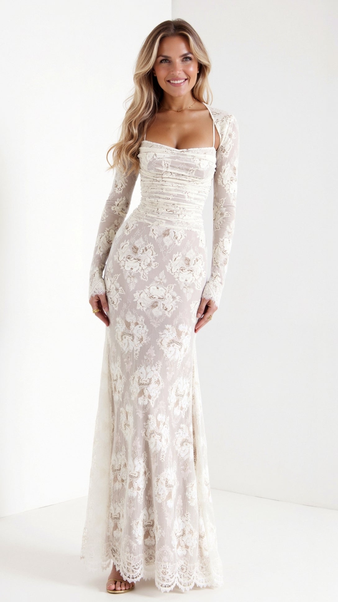 Adrienne | Lace Maxi Dress-Maxi Dresses-Urban Devyne-White-XS-Urban Devyne