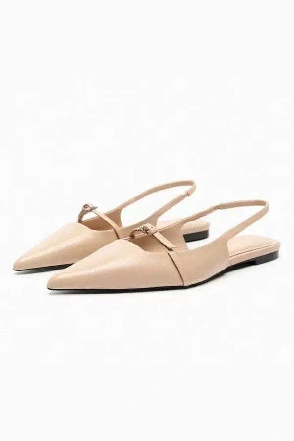 Elara | Slingback Pointed Toe Flats-Shoes-Urban Devyne-Apricot-35-Urban Devyne