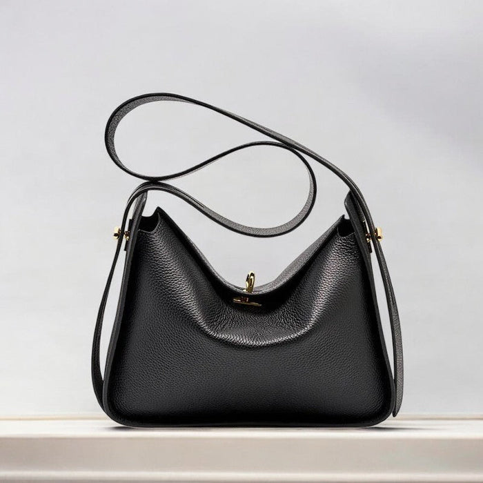 Fable | Cowhide Leather Bag with Shoulder and Crossbody Strap-Shoulder Bag / Crossbody Bag-Urban Devyne-Black-Urban Devyne