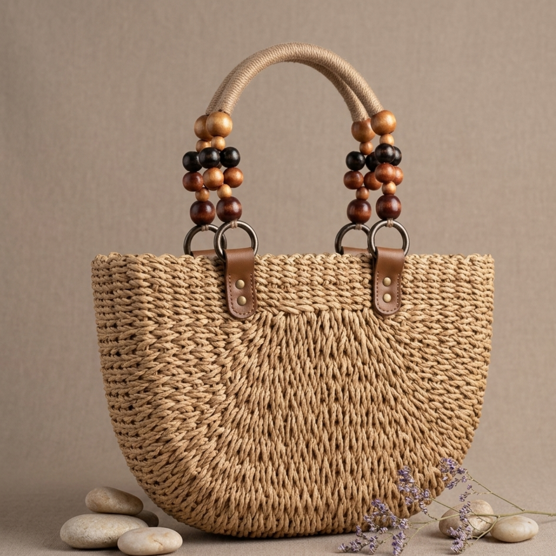 Tamzin Versatile Bohemian Straw Woven Handbag