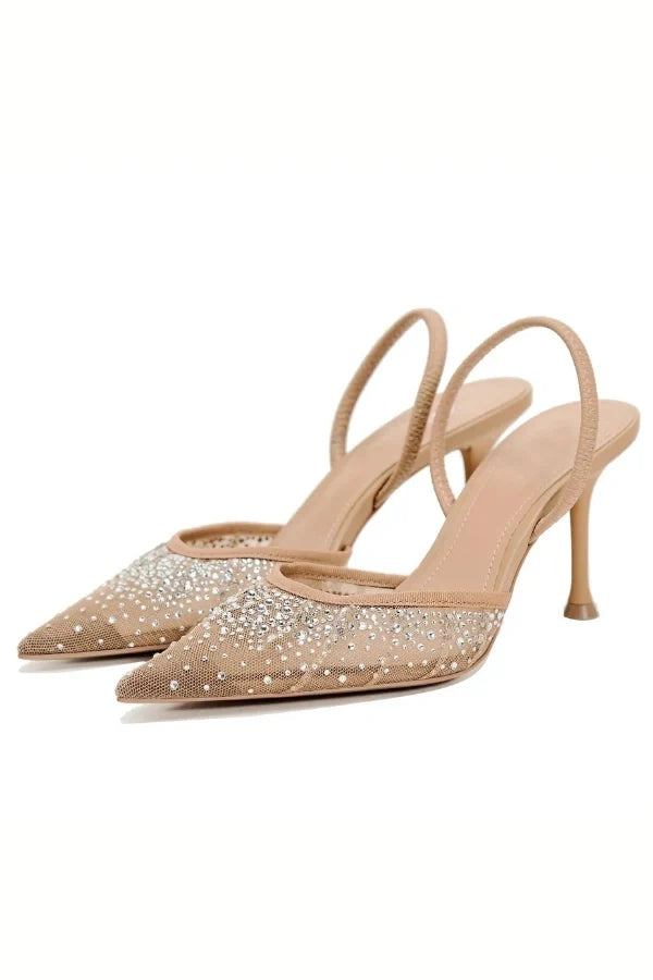 Calla | Heels with Crystal Embellishments-High Heels-Urban Devyne-Nude Brown-36-Urban Devyne