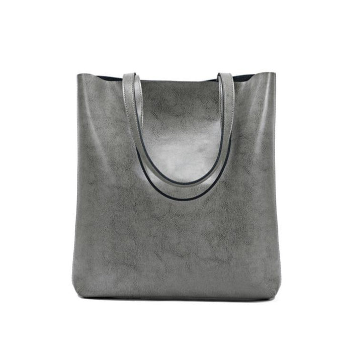 Annabelle | Leather Tote Bag-Shoulder Bag-Urban Devyne-Grey-Urban Devyne
