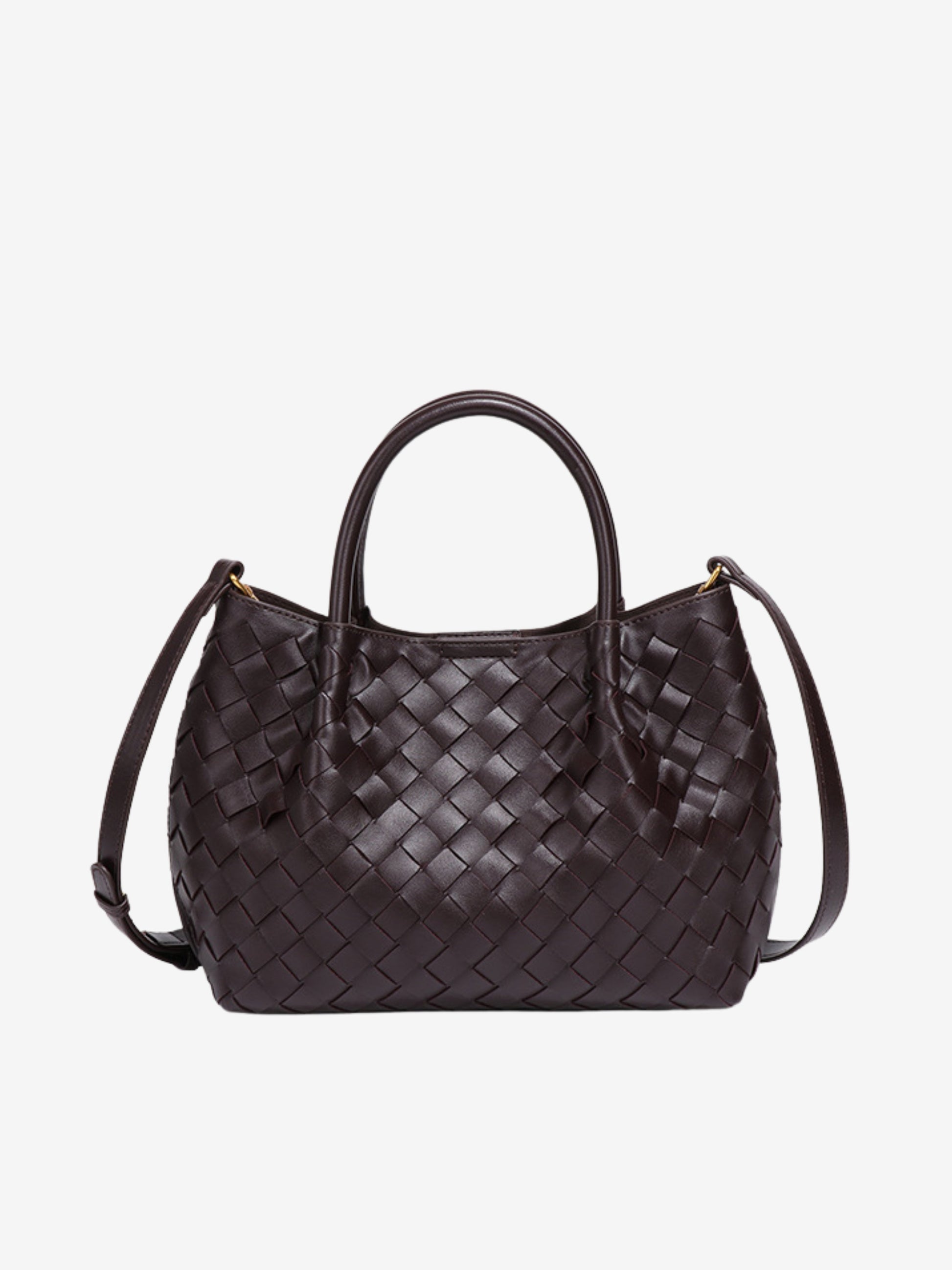 Jasmine | Woven Mini Tote Bag-Shoulder Bag-Urban Devyne-Dark Brown-Urban Devyne