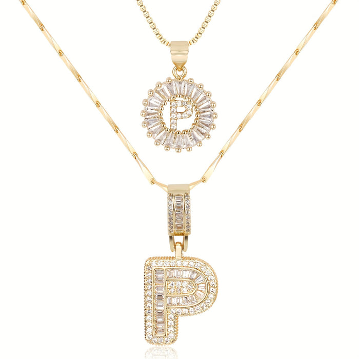 Olivia 14k Diamond Letter Initial Necklaces