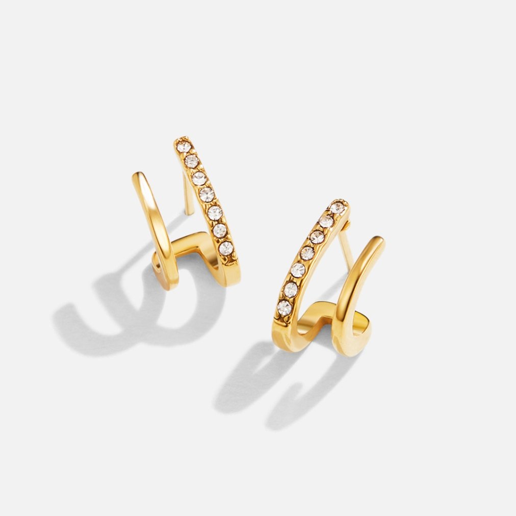 Avira | Gold and Crystal Claw Earrings-Earrings-Urban Devyne-Urban Devyne