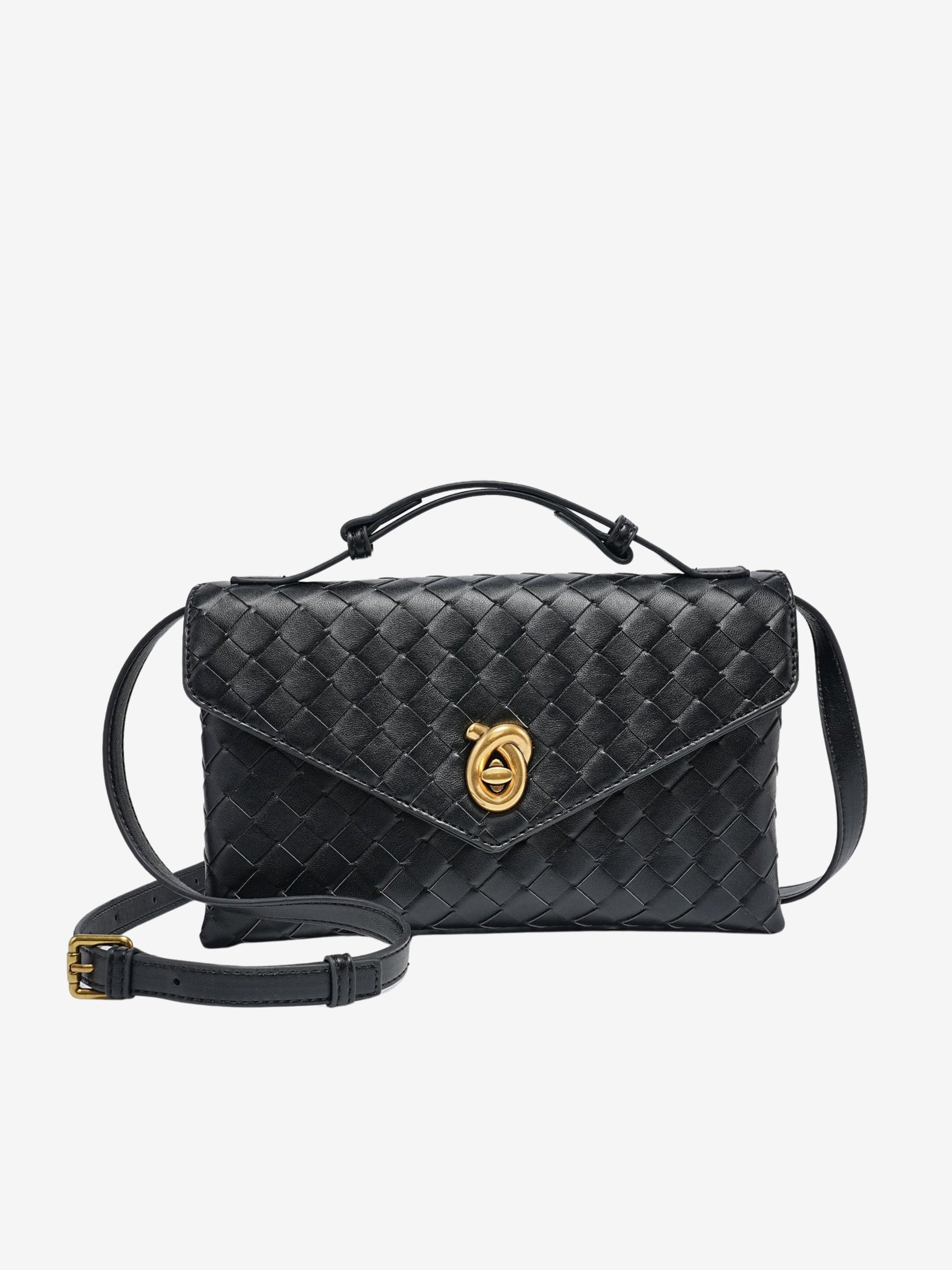 Alice | Woven Crossbody Bag with Compact Design-Handbag-Urban Devyne-Black-Urban Devyne