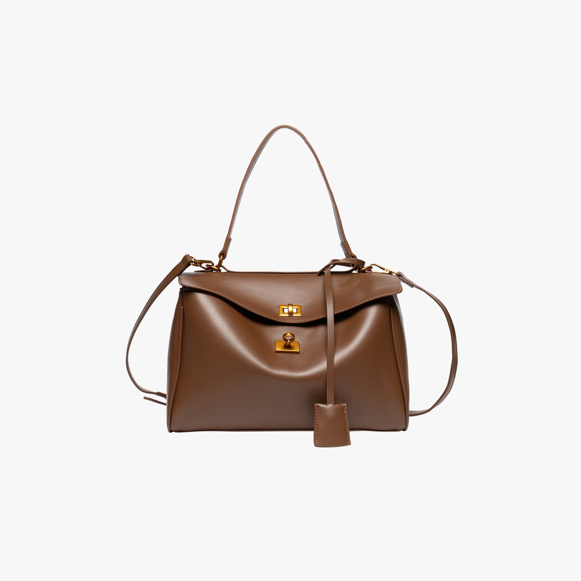 Nerra | Leather Tote Bag-Tote Bags-Urban Devyne-Brown-Urban Devyne