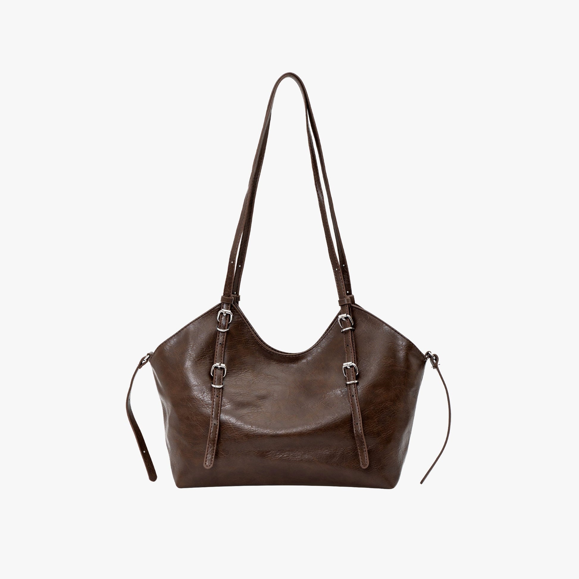 Anaya | Leather Shoulder Tote Bag-Tote Bags-Urban Devyne-Chocolate-Urban Devyne