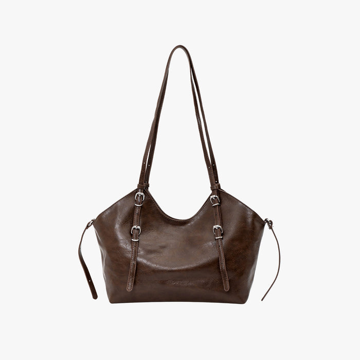 Anaya | Leather Shoulder Tote Bag-Tote Bags-Urban Devyne-Chocolate-Urban Devyne