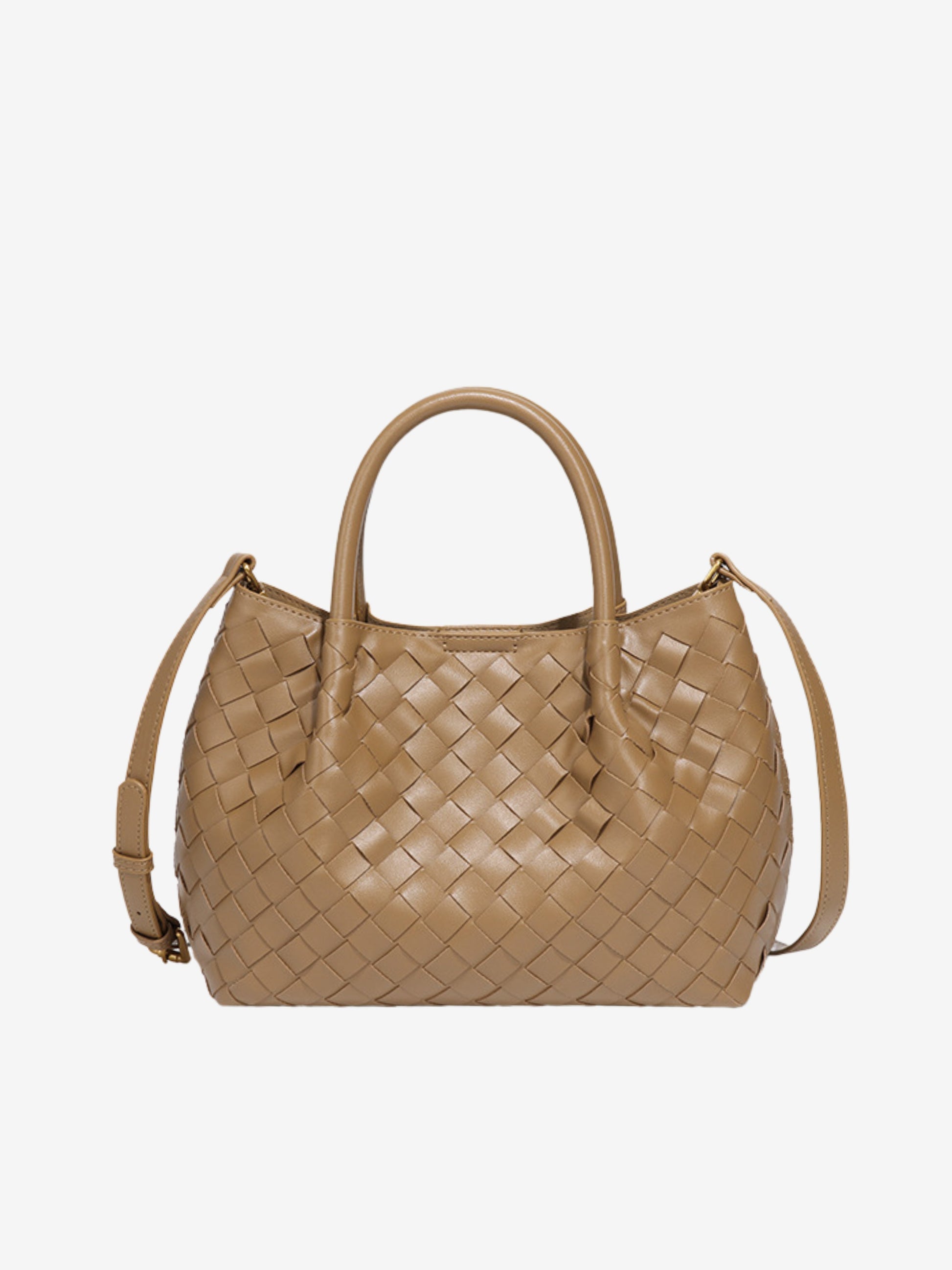 Jasmine | Woven Mini Tote Bag-Shoulder Bag-Urban Devyne-Light Brown-Urban Devyne