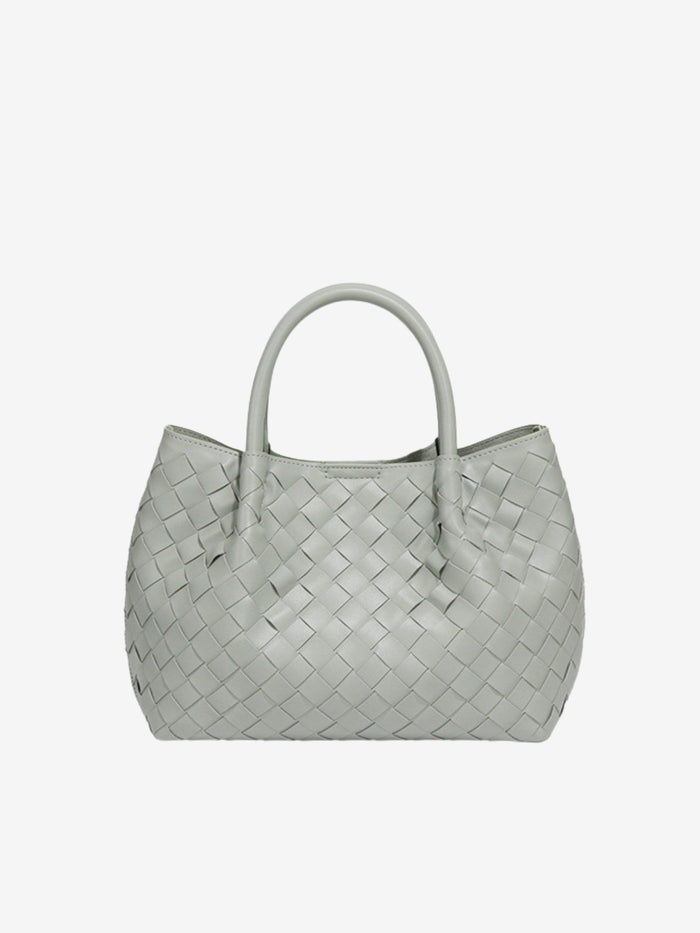Jasmine | Woven Mini Tote Bag-Shoulder Bag-Urban Devyne-Light Grey-Urban Devyne