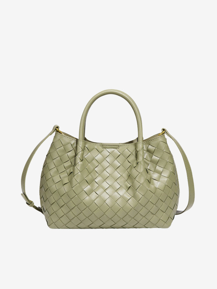 Jasmine | Woven Mini Tote Bag-Shoulder Bag-Urban Devyne-Pastel Green-Urban Devyne