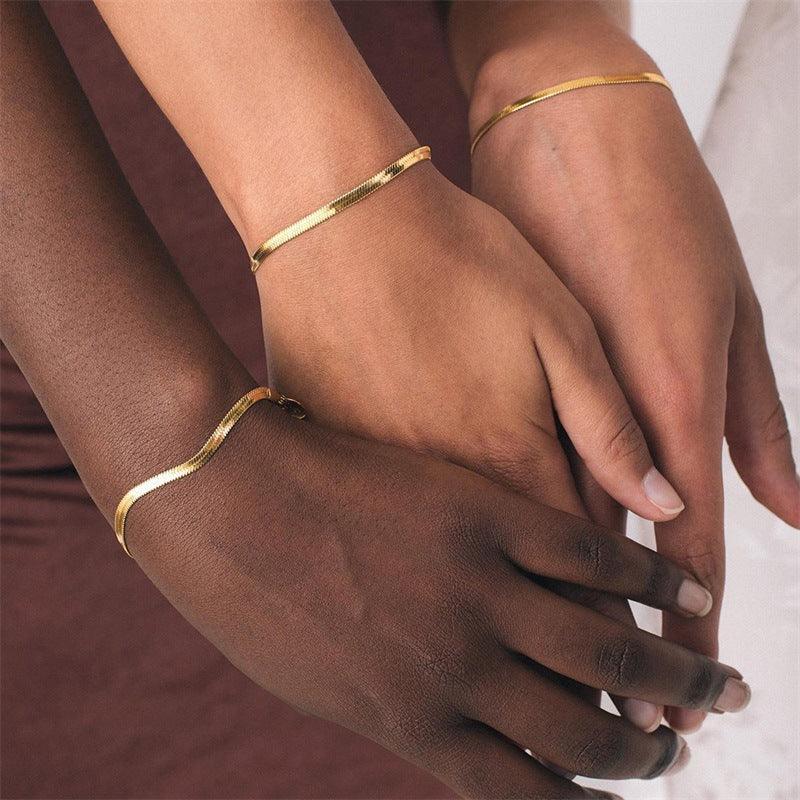 Gold Herringbone Bracelet