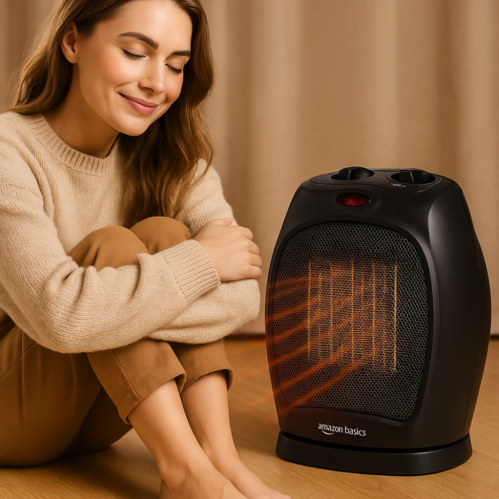 Portable Ceramic Electric Space Heater Indoor 1500W with Thermostat