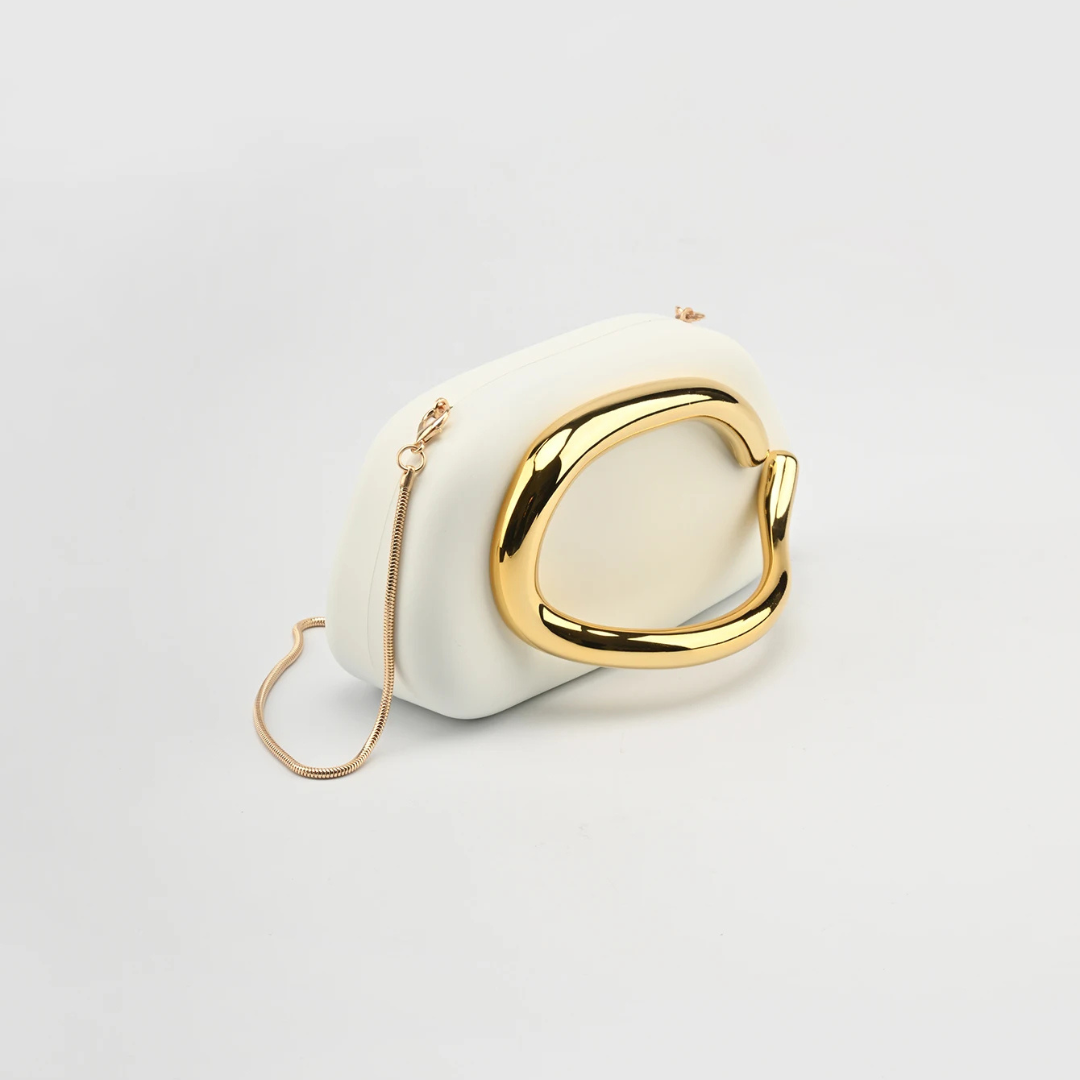 Yara | Leather Clutch Bag-Clutches-Urban Devyne-Ivory-Urban Devyne