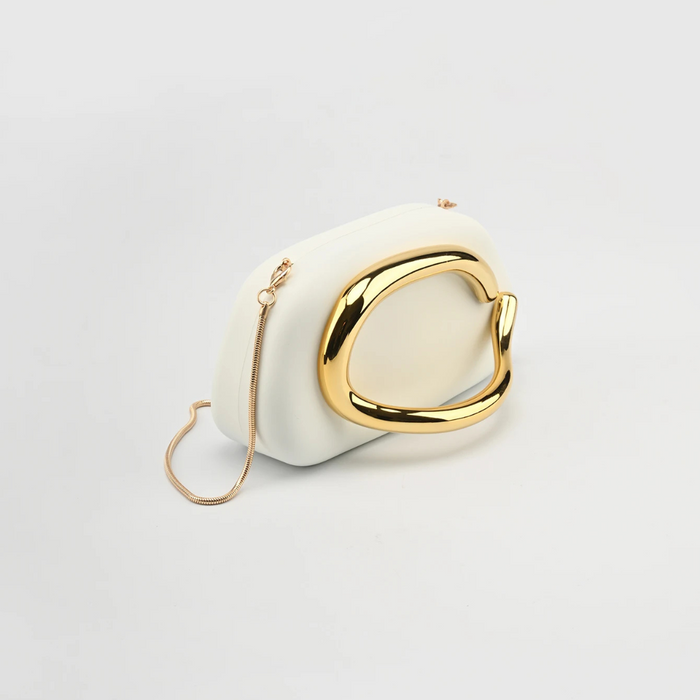 Yara | Leather Clutch Bag-Clutches-Urban Devyne-Ivory-Urban Devyne