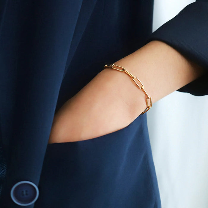 Gold Paperclip Bracelet