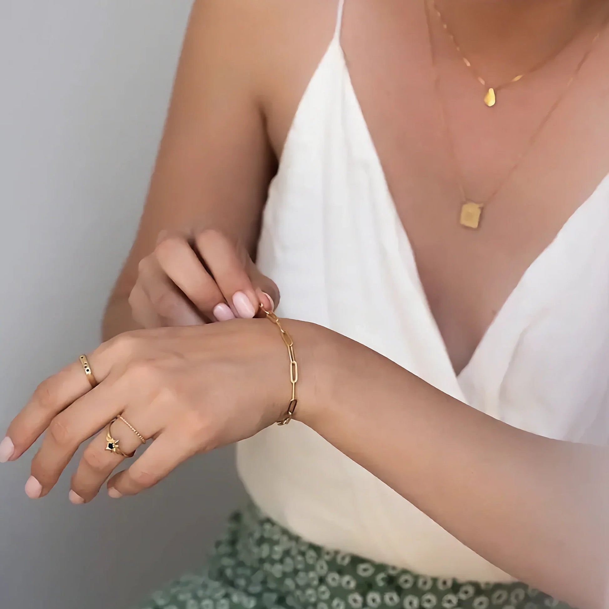Gold Paperclip Bracelet