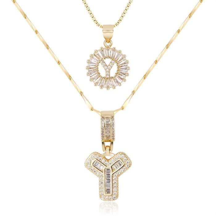 Olivia 14k Diamond Letter Initial Necklaces