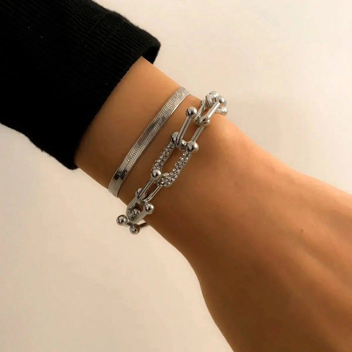 Millie 2pc Herringbone Bracelet Set