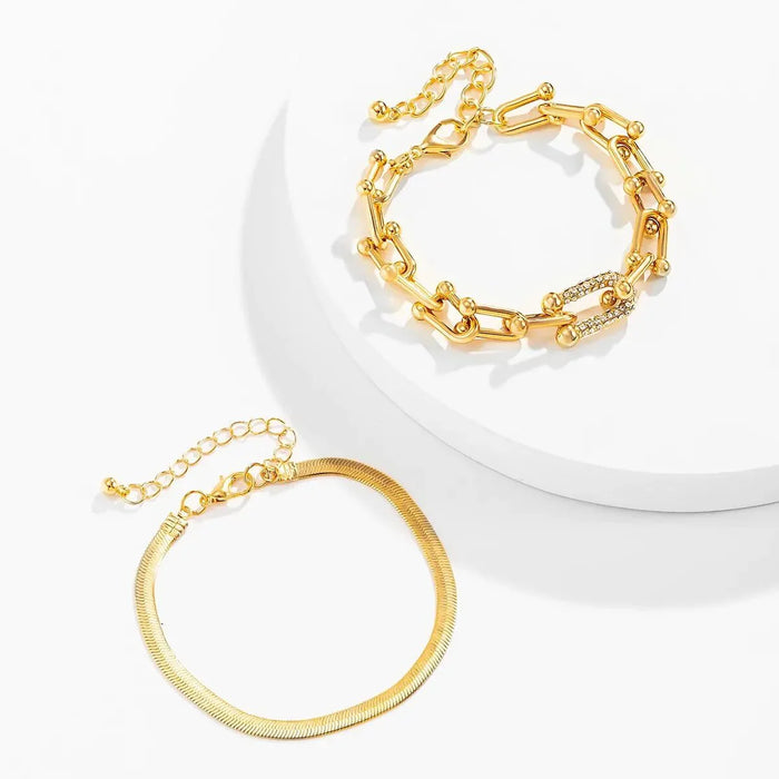 Millie 2pc Herringbone Bracelet Set