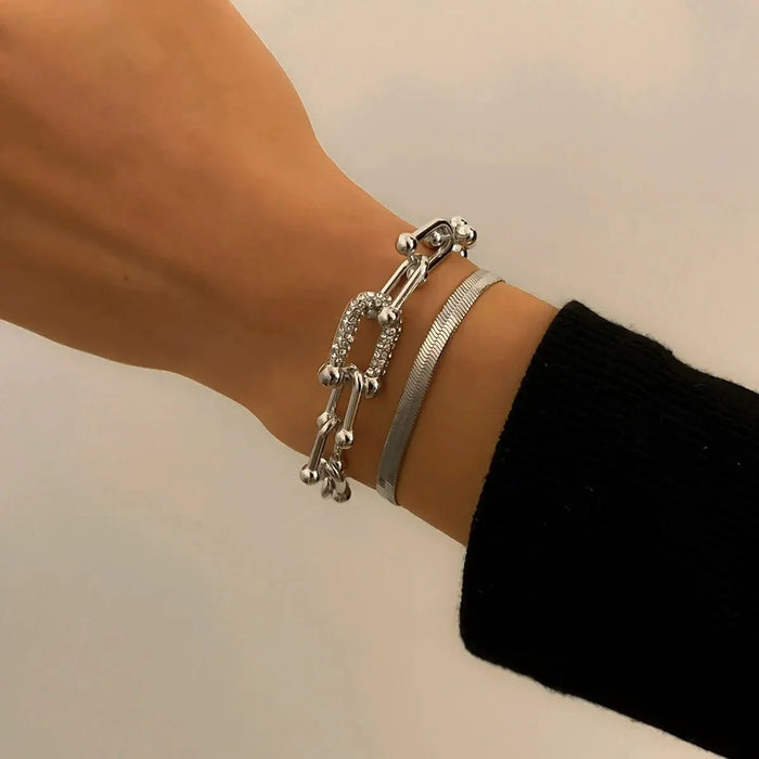 Millie 2pc Herringbone Bracelet Set