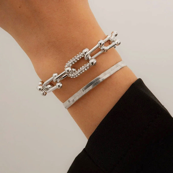 Millie 2pc Herringbone Bracelet Set