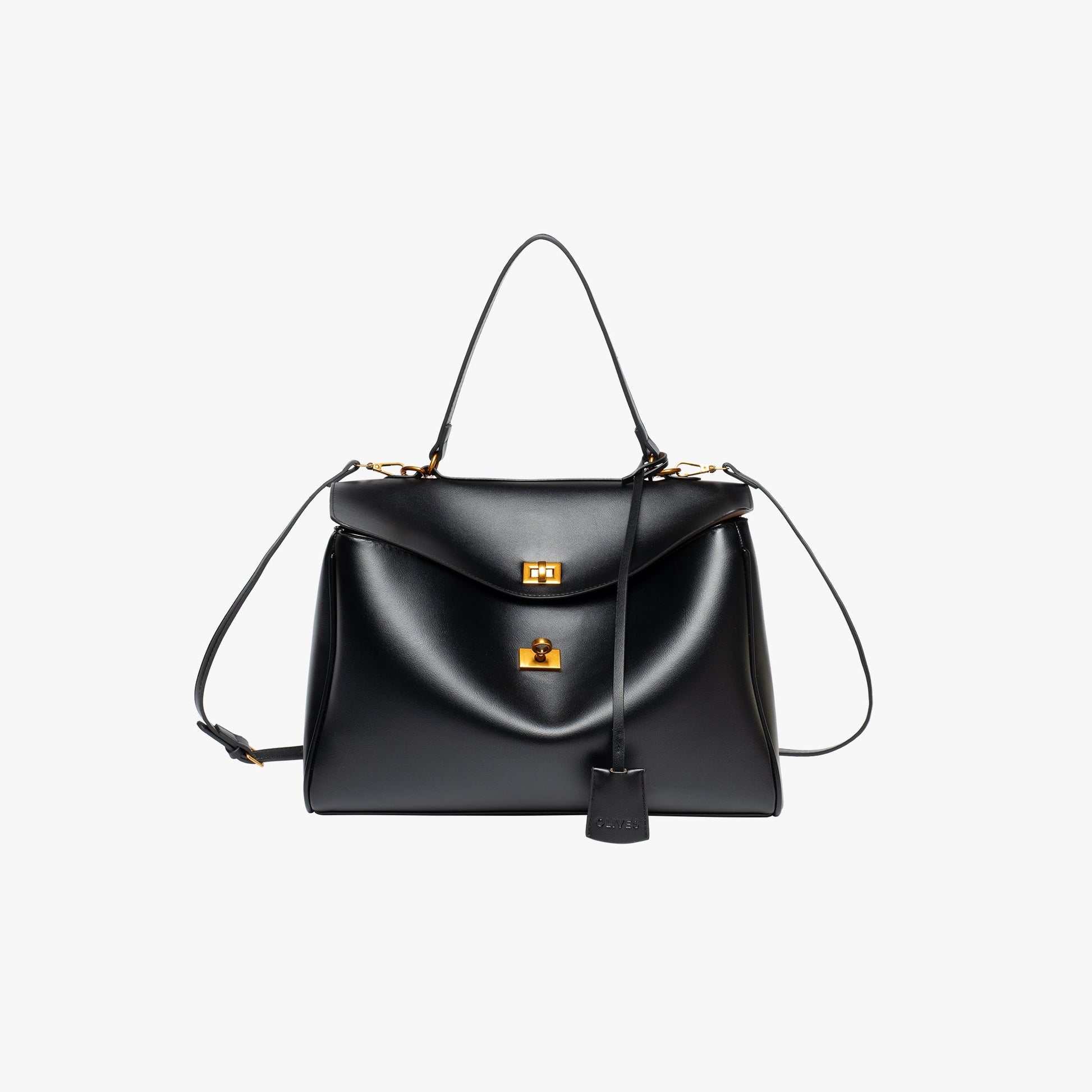 Nerra | Leather Tote Bag-Tote Bags-Urban Devyne-Black-Urban Devyne