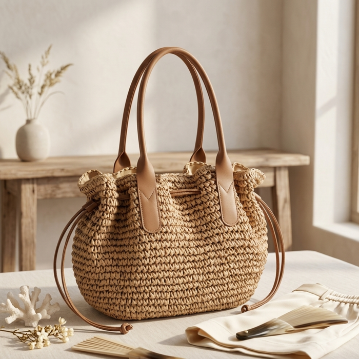 Jemima Premium Handwoven Straw Shoulder Bag