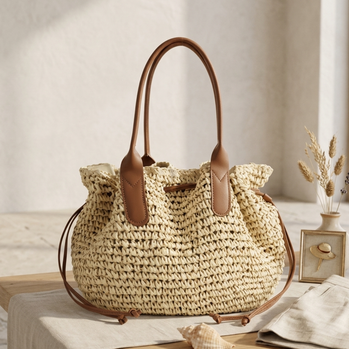 Jemima Premium Handwoven Straw Shoulder Bag
