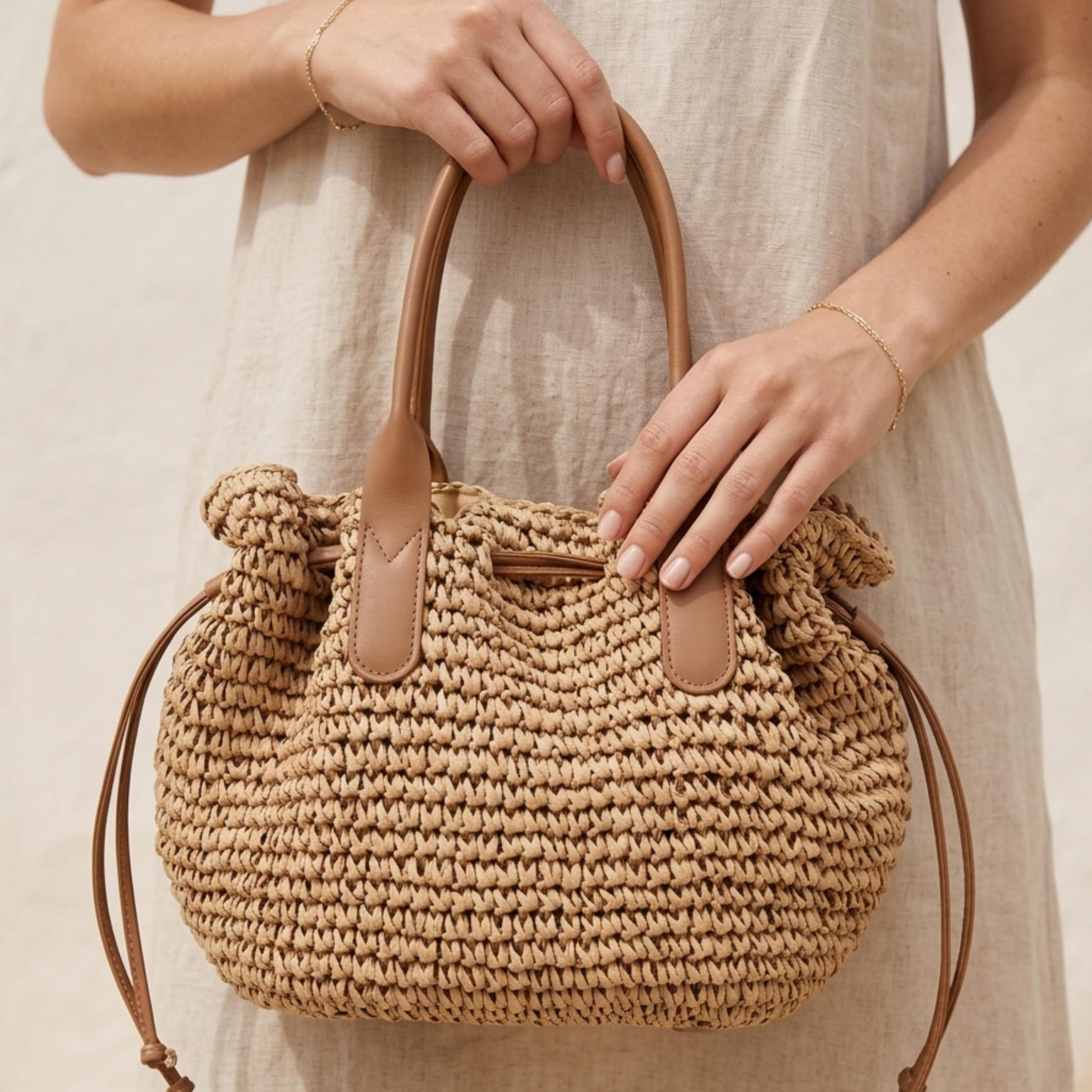Jemima Premium Handwoven Straw Shoulder Bag