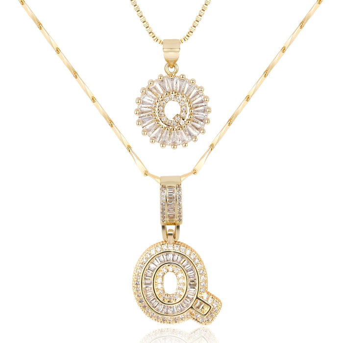 Olivia 14k Diamond Letter Initial Necklaces