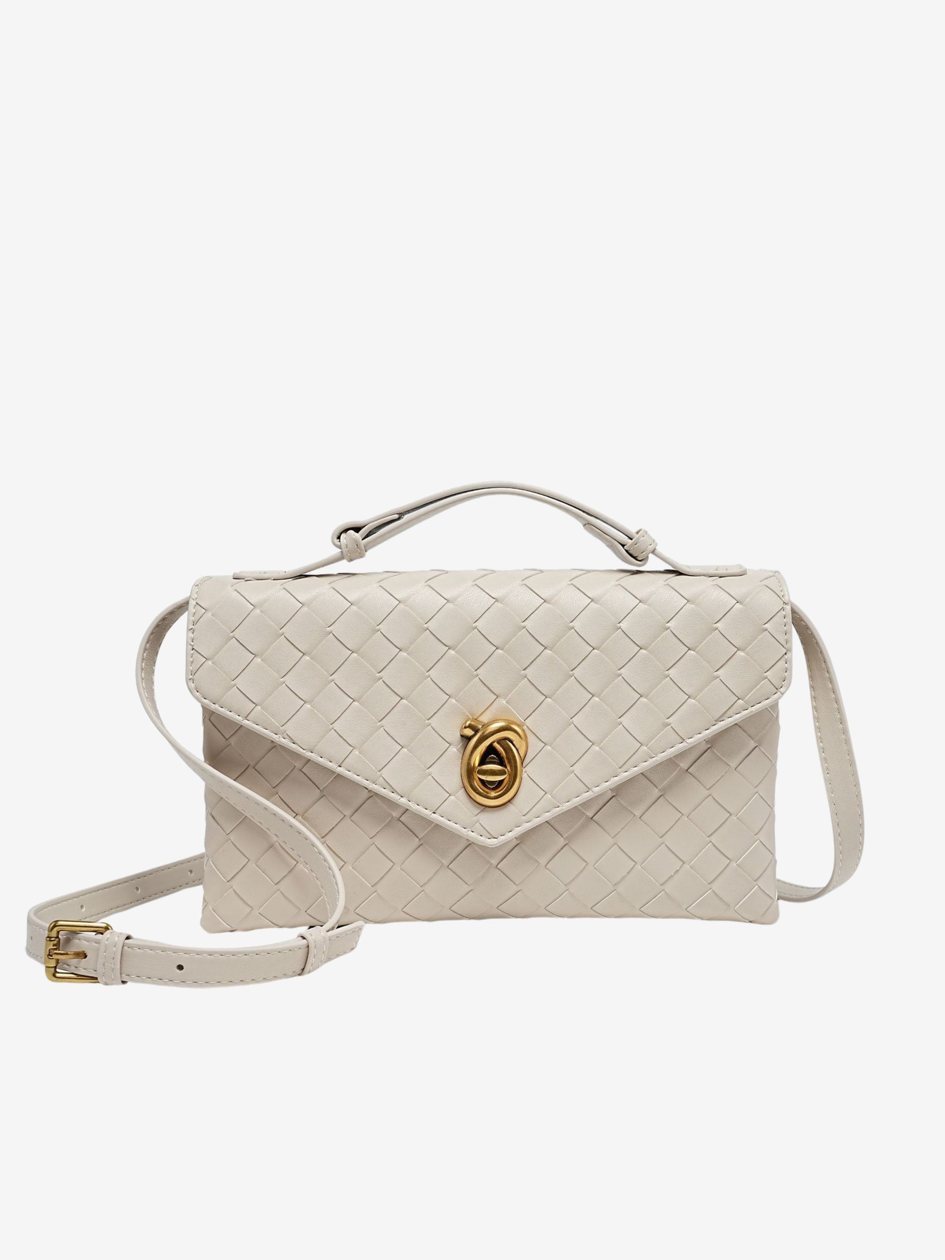 Alice | Woven Crossbody Bag with Compact Design-Handbag-Urban Devyne-Off White-Urban Devyne