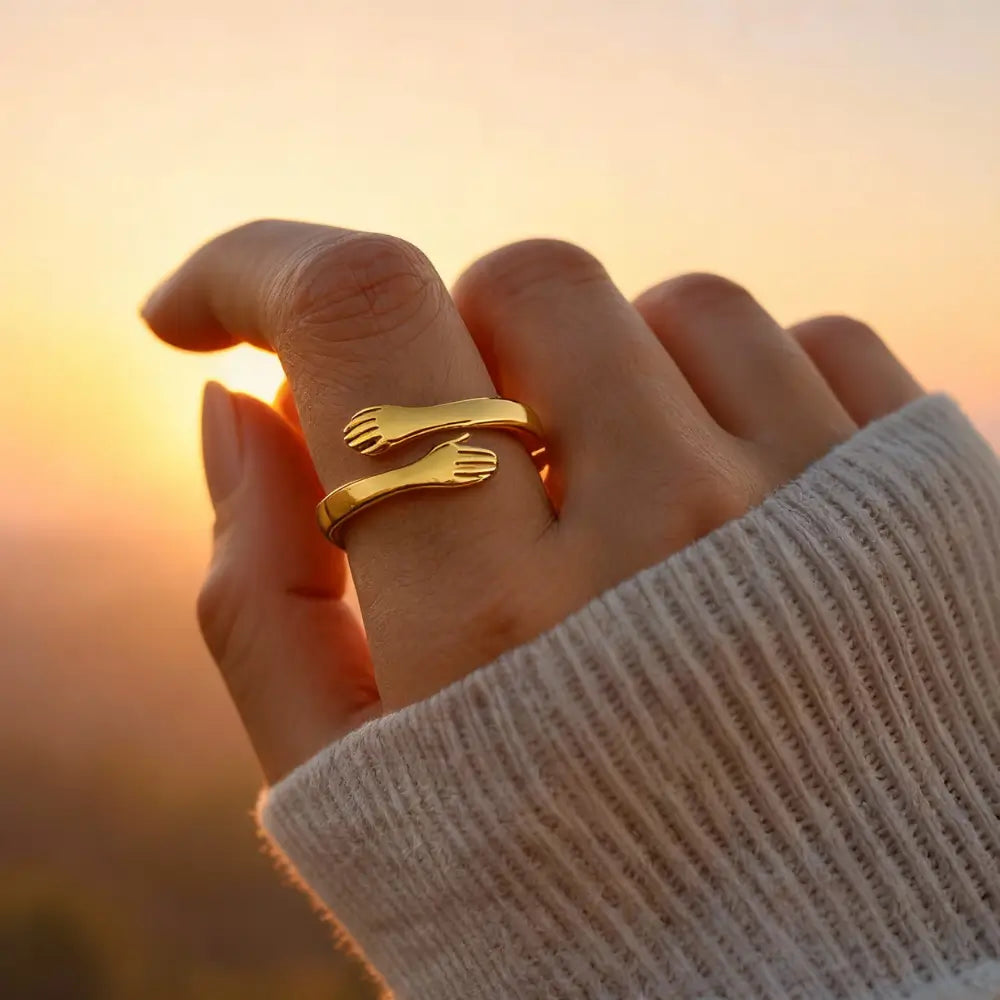 Gold Hug Ring Wrapped in Love