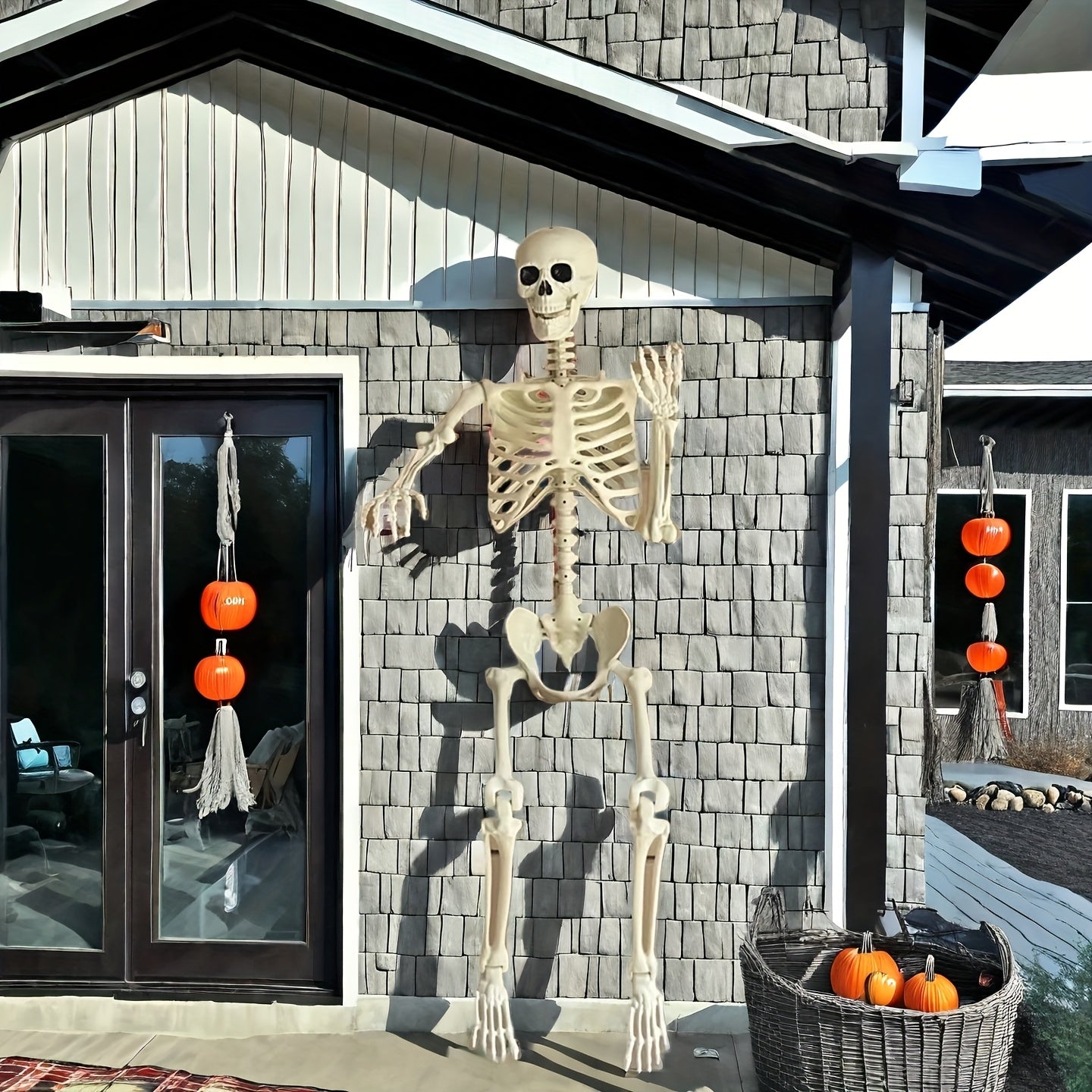 6 Ft Halloween Skeleton Decoration that is Posable for Outdoor Use