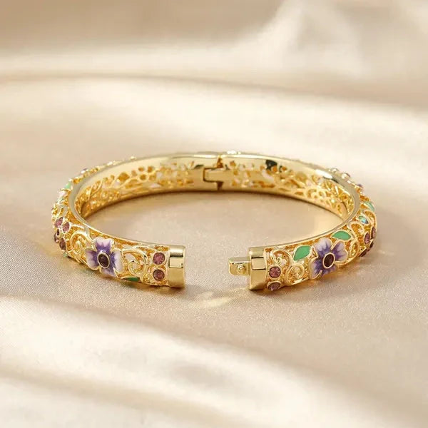 Isobel Diamond Accented Floral Bangles