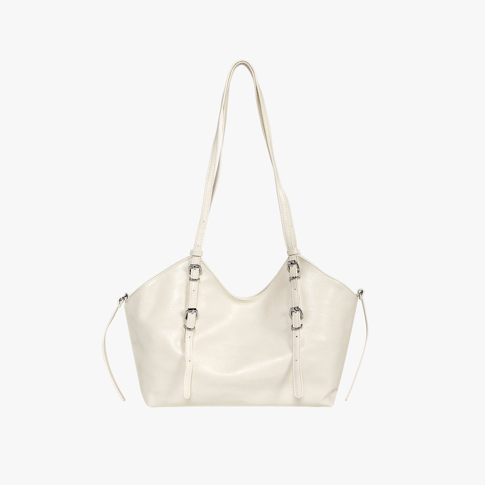Anaya | Leather Shoulder Tote Bag-Tote Bags-Urban Devyne-Beige-Urban Devyne