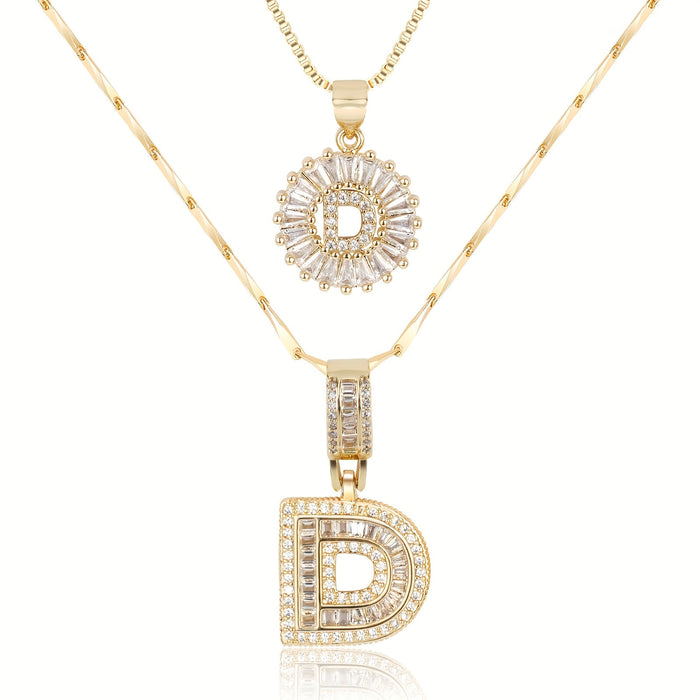Olivia 14k Diamond Letter Initial Necklaces