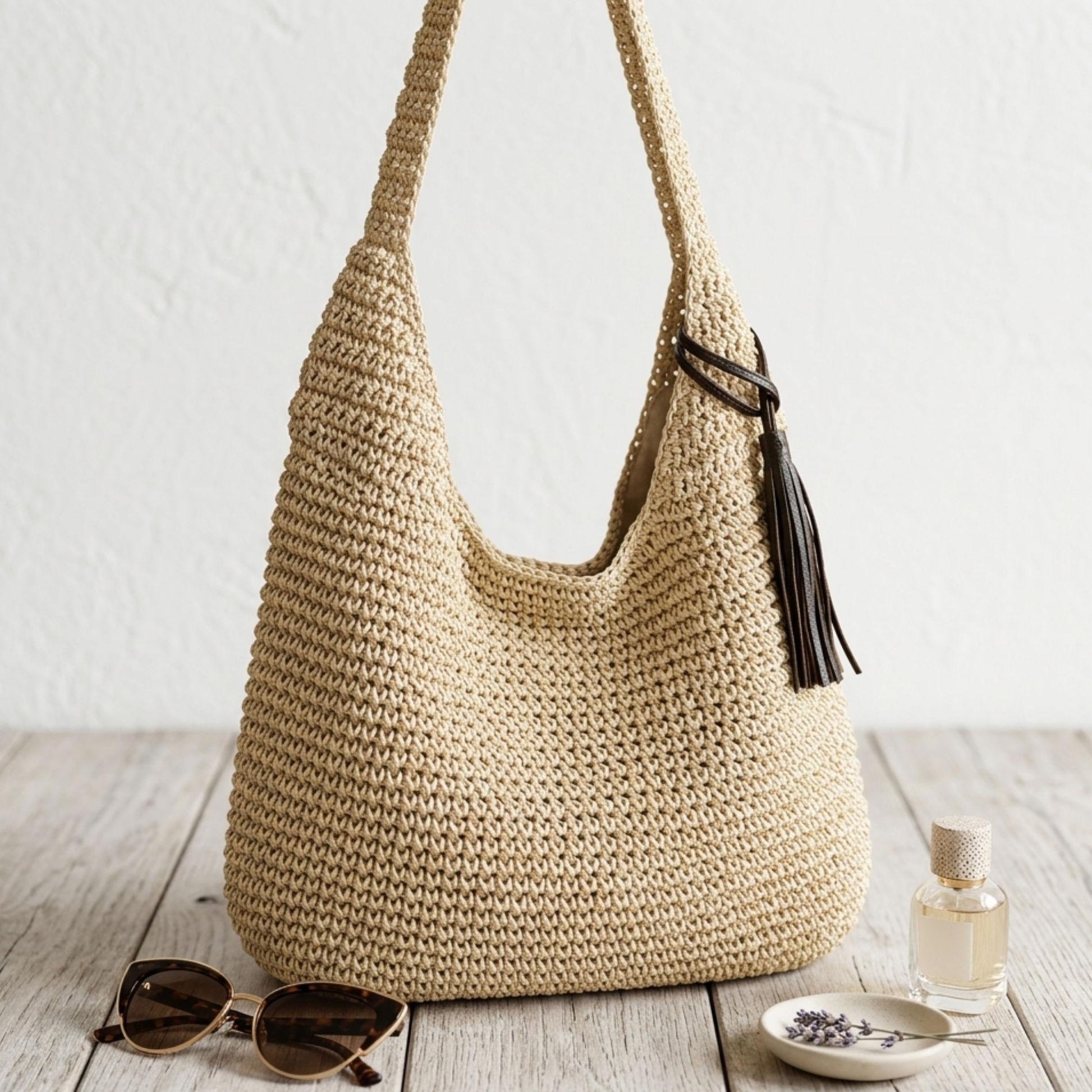 Naomi Sustainable Handwoven Straw Shoulder Bag